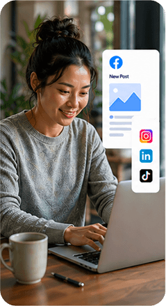 Social Media Manager. Create. Post. Done.